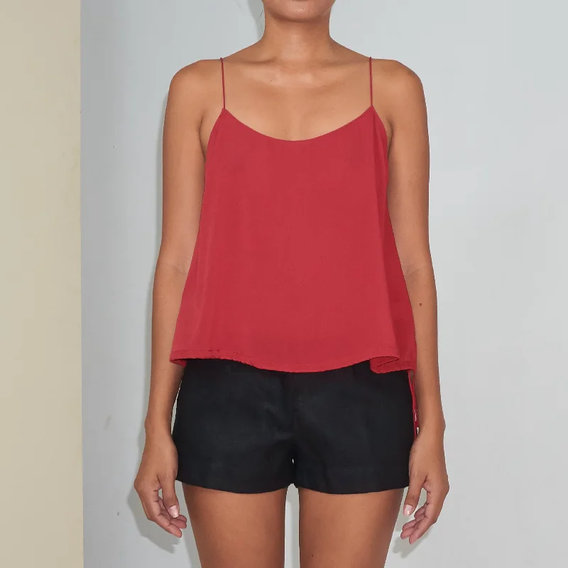 Super Savings RINKI STRING CAMISOLE - Rayon Voile | Dark Raspberry