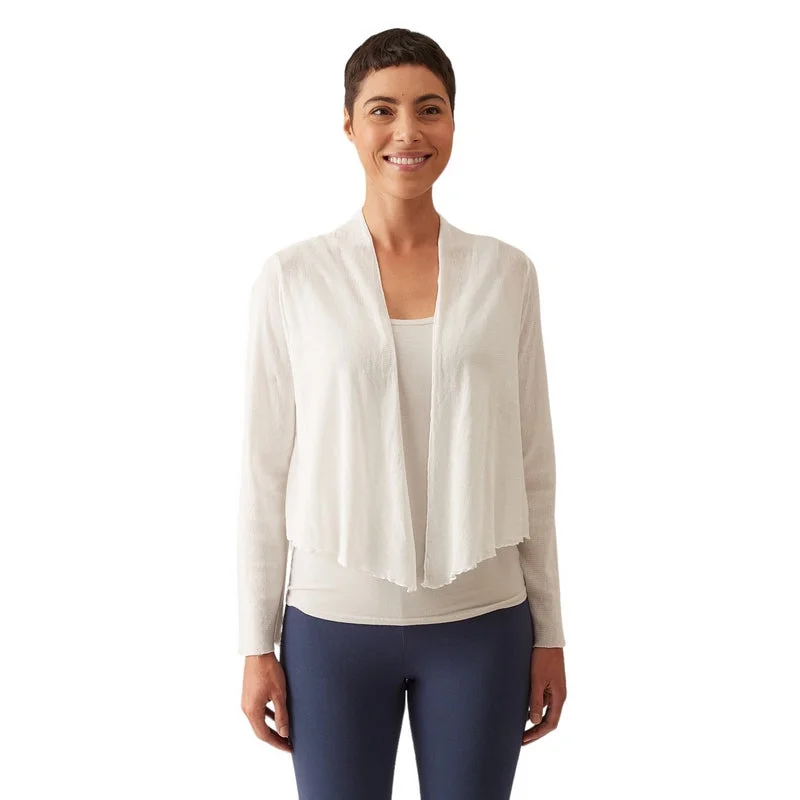 Savings Soar This Weekend Cropped Cardigan Tulle Cotton in White