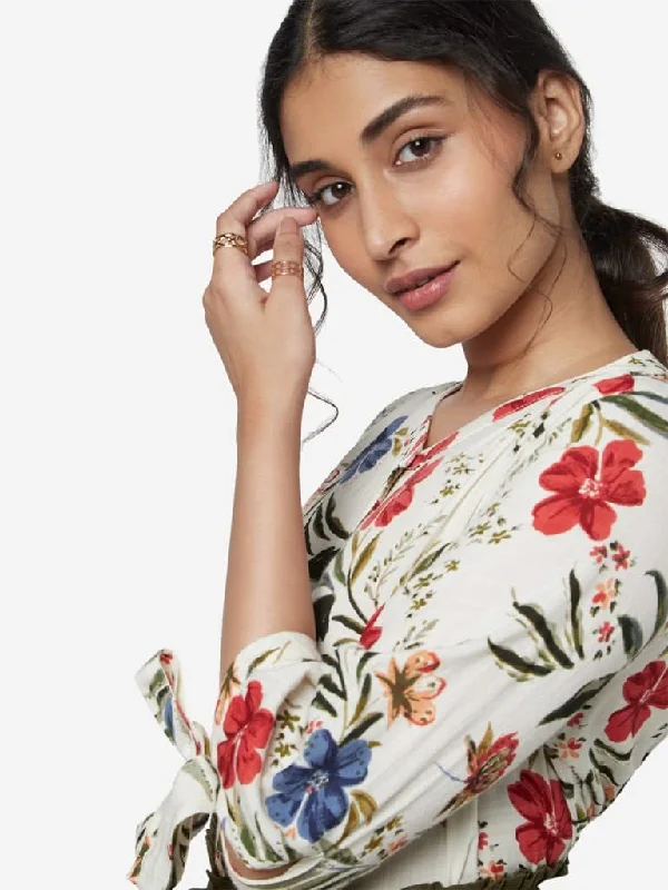 Overstock Sale LOV Multicolour Floral Print Petal Top