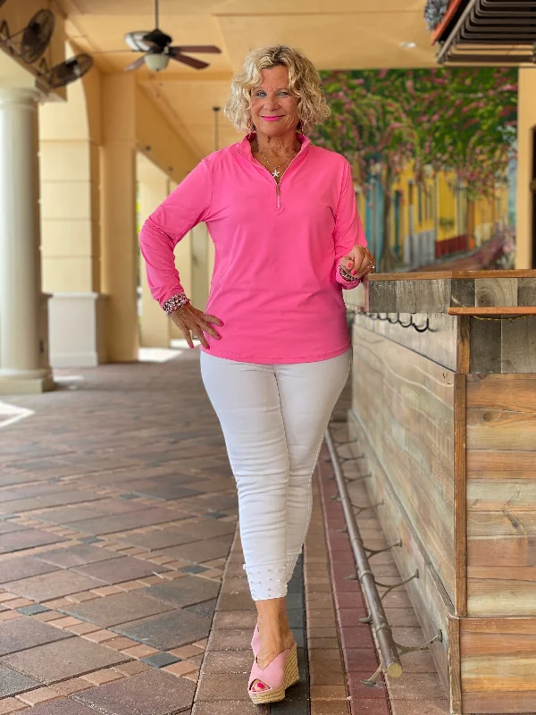 Major Savings HOT PINK ZIPPER TOP