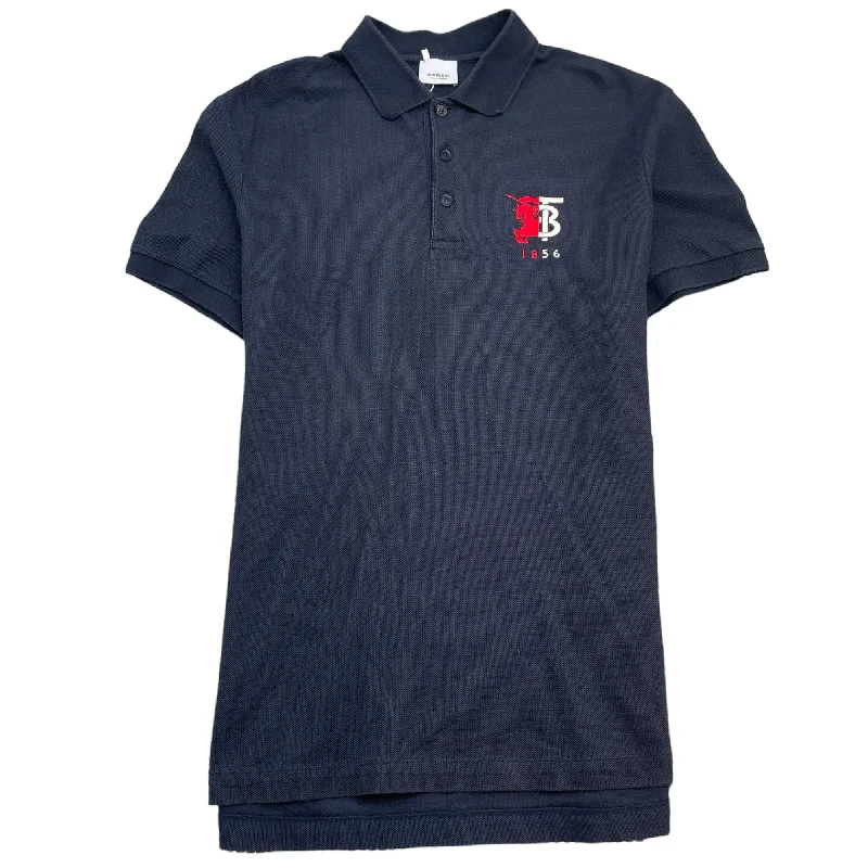 Men's Embroidered Logo Polo Shirt Navy Size M