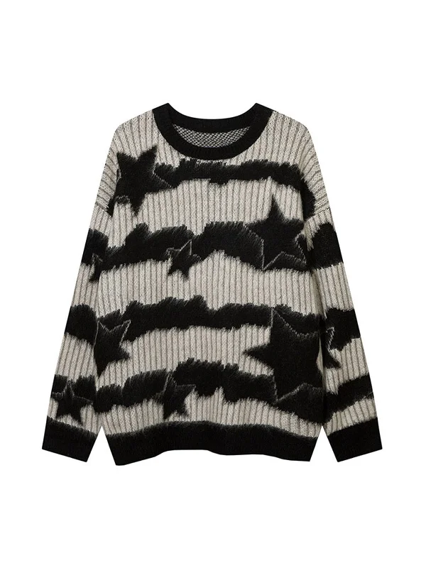 Thesupermade Mohair Star Striped Sweater