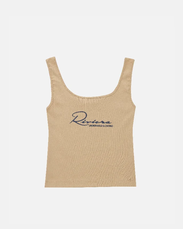 Weekend Price Cuts Galore W Riviera Basic Ribbed Tank Top Cream