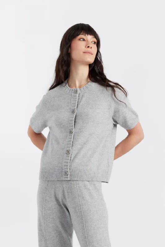 Fantastic Savings Light-Grey Wool-Cashmere Button T-Shirt