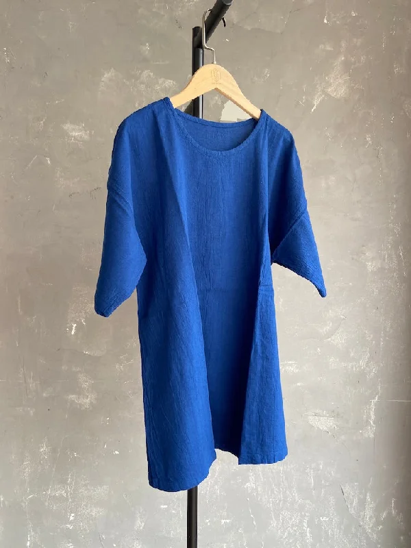 Weekend Bargains to Celebrate Hand Dyed Long Top in Royal Blue