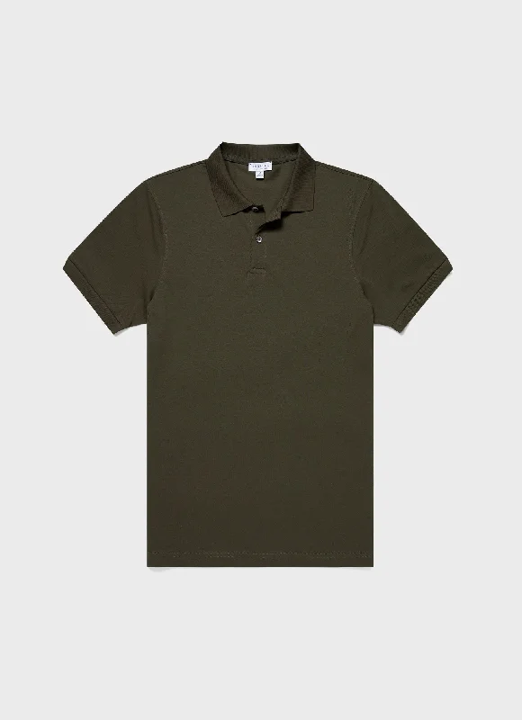 Men's Piqué Polo Shirt in Pine Green