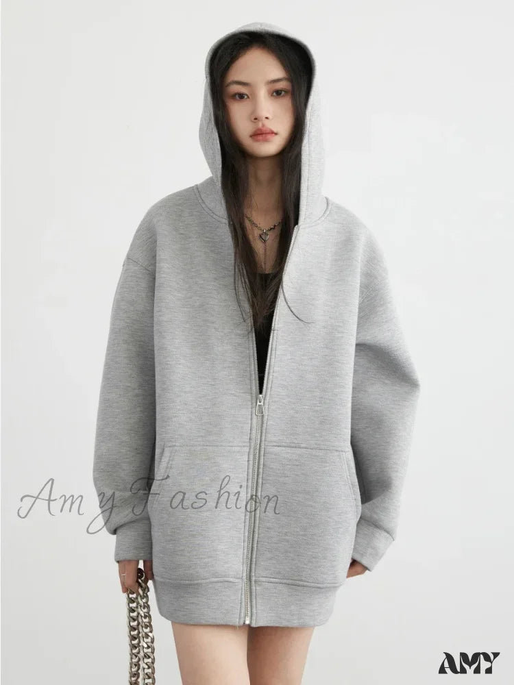 Instant Savings Solid Loose Casual New Trendy Comfortable Stylish Chic Hoodies