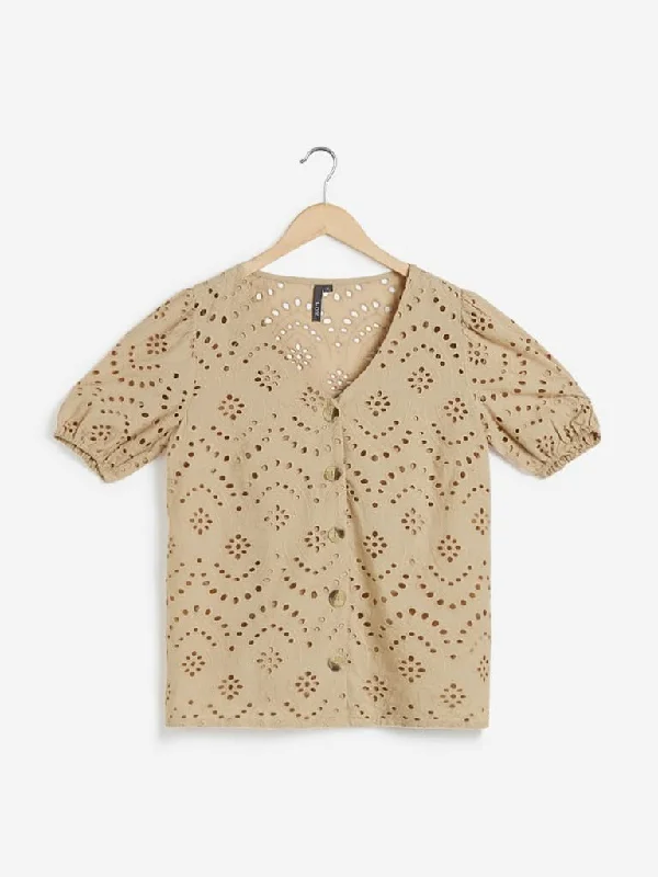 Savings Bonanza LOV Beige Jolly Top With Chemise