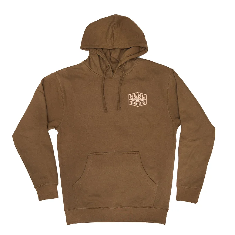 REAL Shred Supply Hooded Sweatshirt-Saddle