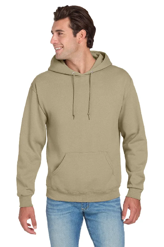 Jerzees Mens NuBlend Pill Resistant Fleece Hooded Sweatshirt Hoodie w/ Pouch Pocket - Khaki