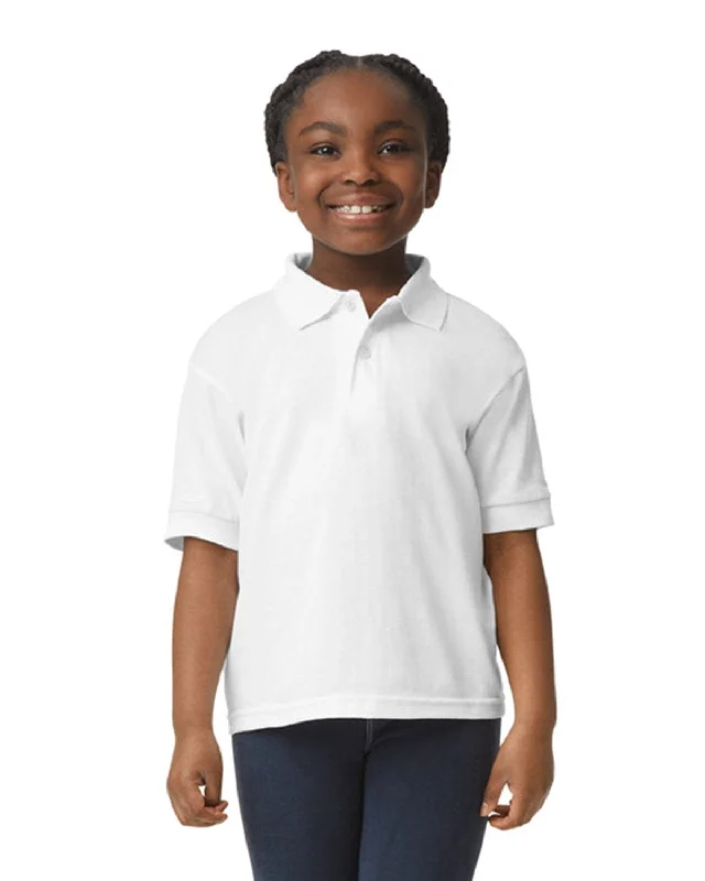 Gildan DryBlend Youth 50/50 Jersey Polo Shirt | White