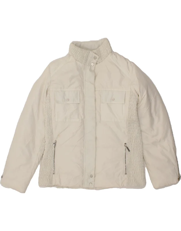 Final Clearance LAURA BIAGIOTTI Womens Windbreaker Jacket US 12 Large White