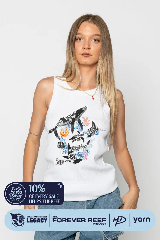 Sale Event Protect Our Coral To Save Our Reef White Women's Organic Rib Tank Top