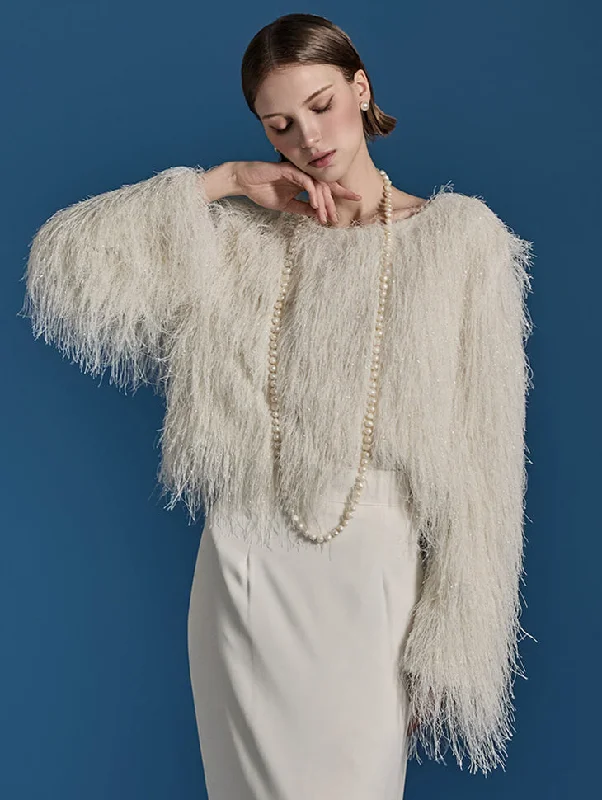 Low Price E3642 Fringe Shoulder Pad Top