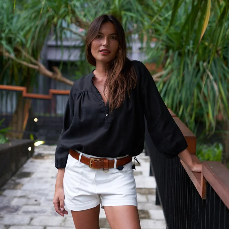 Weekend Bargains to Savor BKLN TOP - Linen | Black