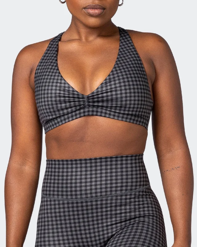 Bonus Savings Stride Bralette - Monochrome Check Print