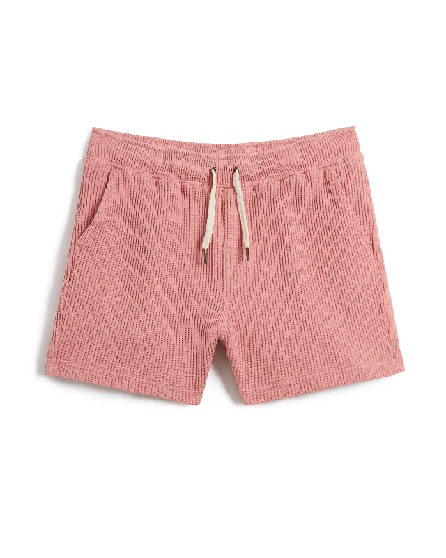 The Cannes Waffle Knit Shorts - Spanish Rose