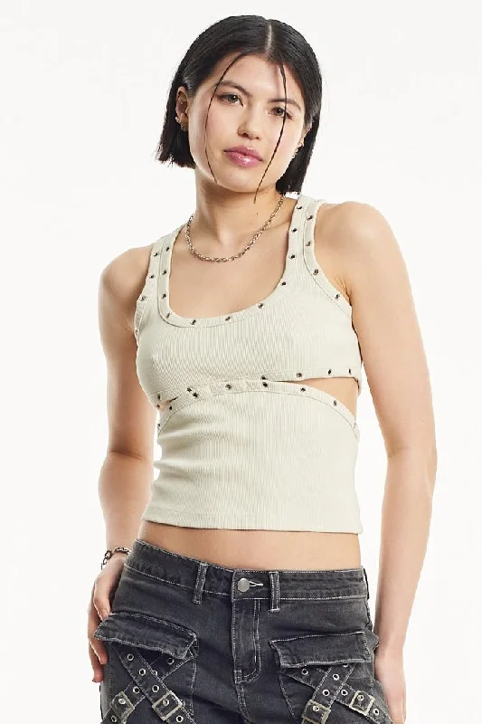 Year-End Clearance Atomic Eyelet Cut Out Top