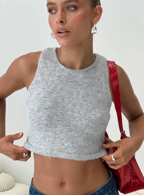 Hot Deal Crallie Knit Top Grey
