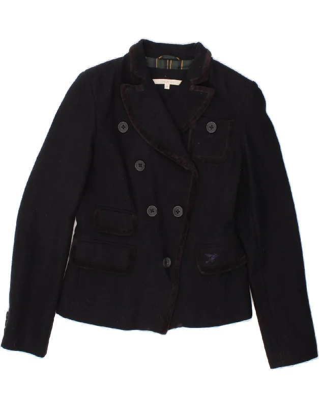 Weekend Savings Bonanza VINTAGE Womens Loose Fit Double Breasted Blazer Jacket US 2 XS Navy Blue Weekend Savings Bonanza VINTAGE Womens Loose Fit Double Breasted Blazer Jacket US 2 XS Navy Blue