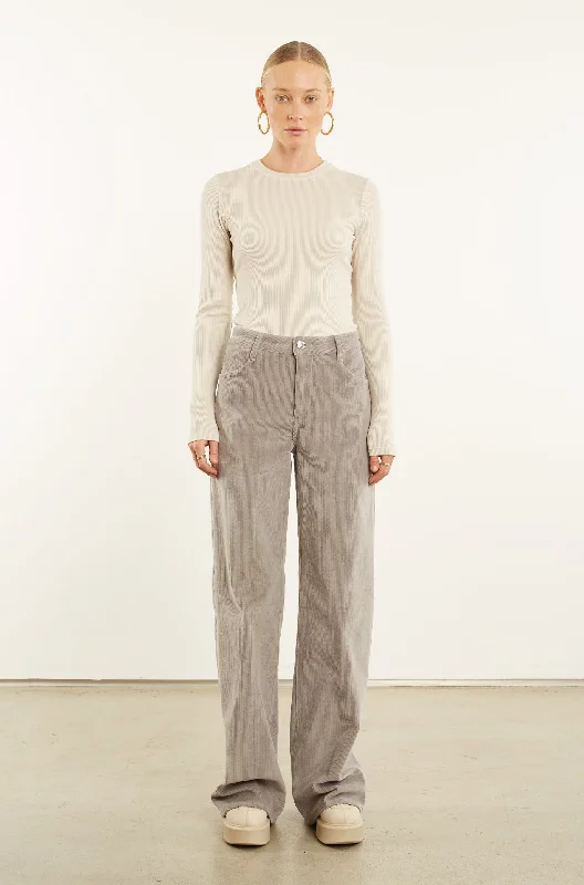Early Access Grey Corduroy Wide Leg Trousers