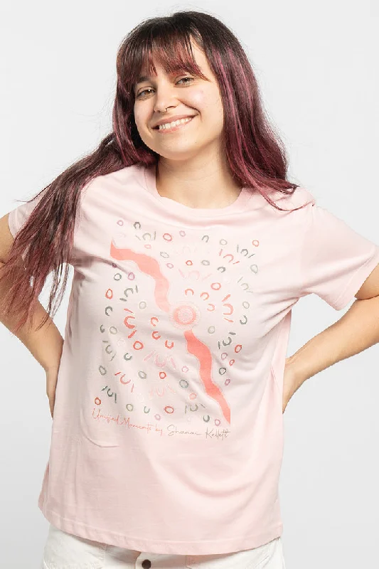 Low Cost Unified Moments Pink Cotton Crew Neck Women’s T-Shirt