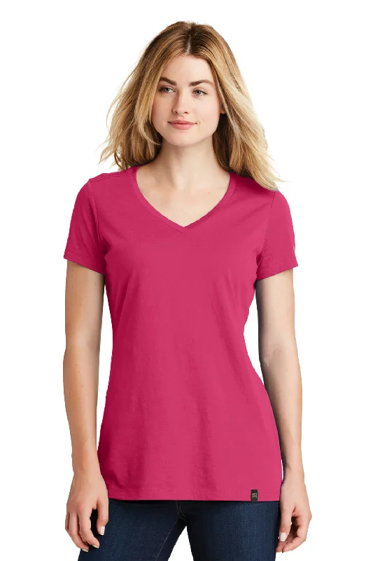 Midnight Sale New Era Womens Heritage Short Sleeve V-Neck T-Shirt - Deep Pink