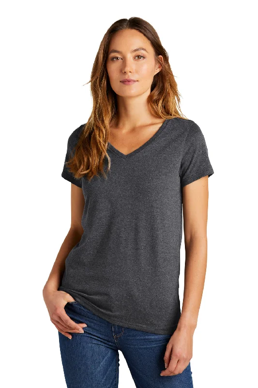 Closeout District Womens The Concert Short Sleeve V-Neck T-Shirt - Heather Charcoal Grey