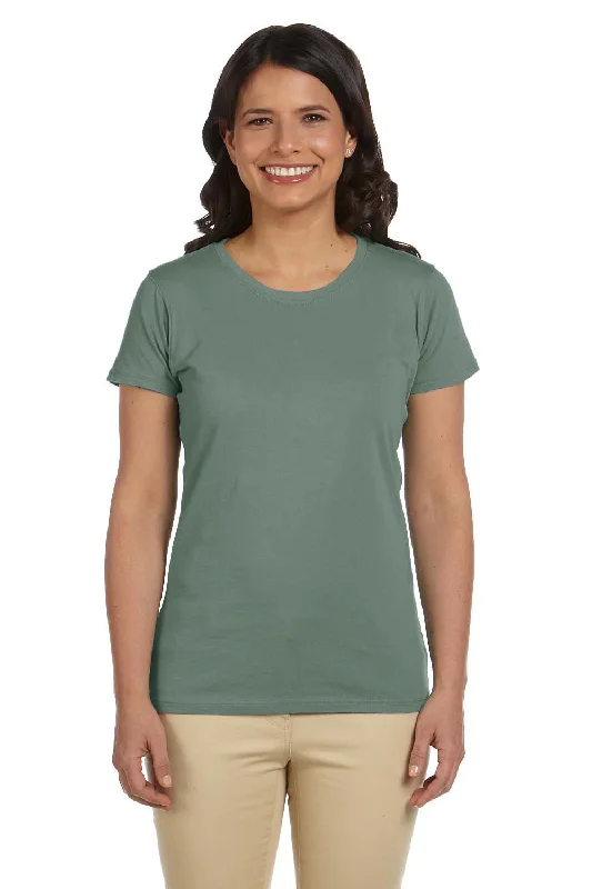 Limited Stock Econscious Womens Heather Sueded Short Sleeve Crewneck T-Shirt - Blue Sage