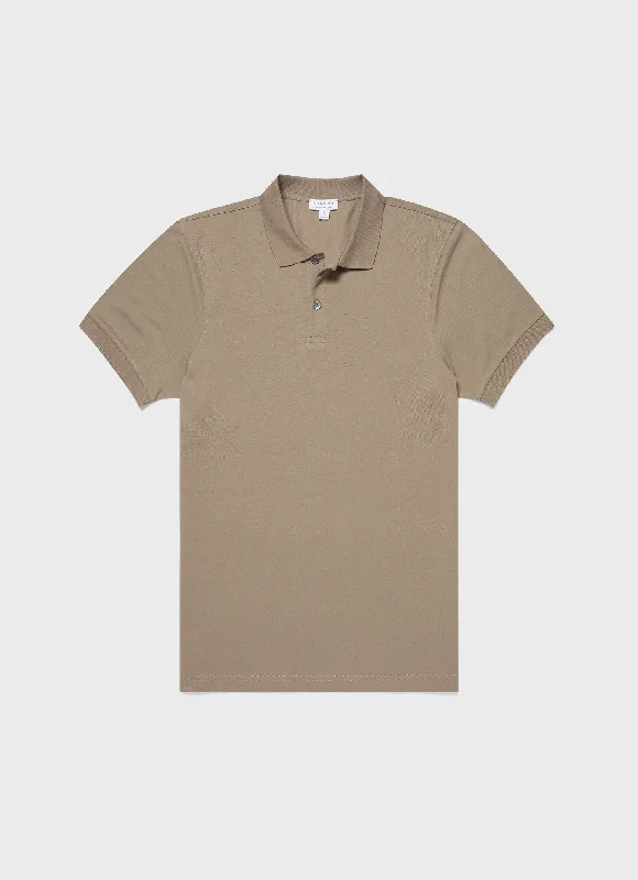 Men's Piqué Polo Shirt in Dark Stone