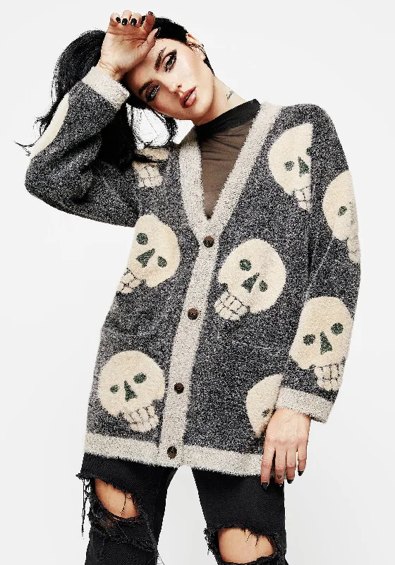 Hurry In Crania Fluffy Knit Cardigan