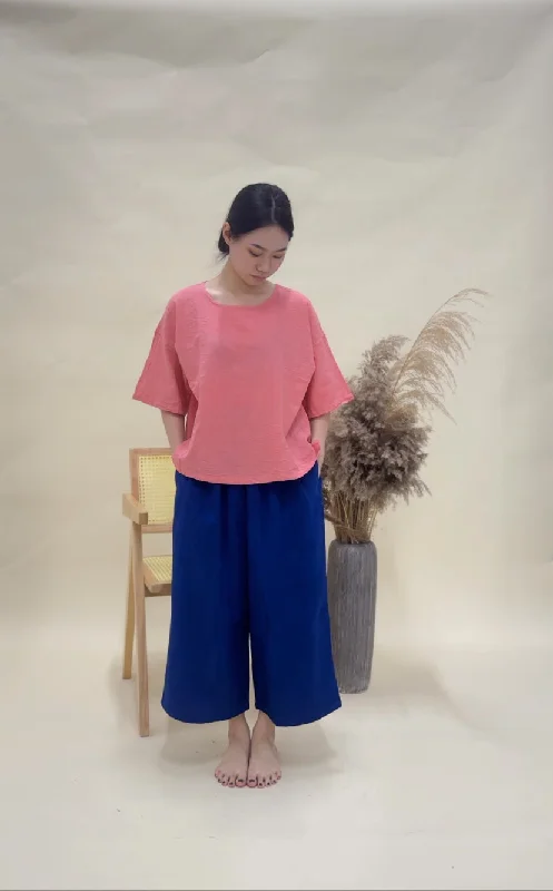Weekend Specials to Savor Hand Dyed Short Top in Salmon Pink