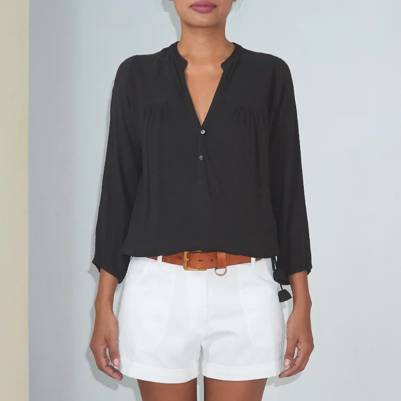 Midnight Madness BKLN TOP - Crinkled Rayon | Charcoal
