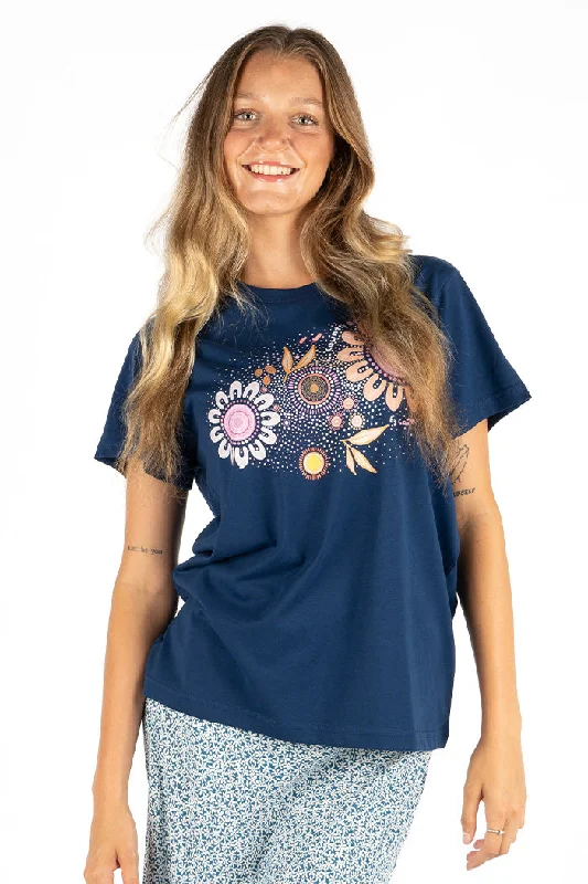 Price Cut Country Resources Cobalt Cotton Crew Neck Women's T-Shirt