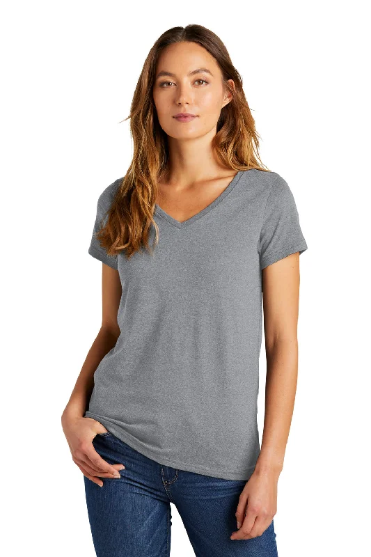 Price Cut District Womens The Concert Short Sleeve V-Neck T-Shirt - Heather Grey