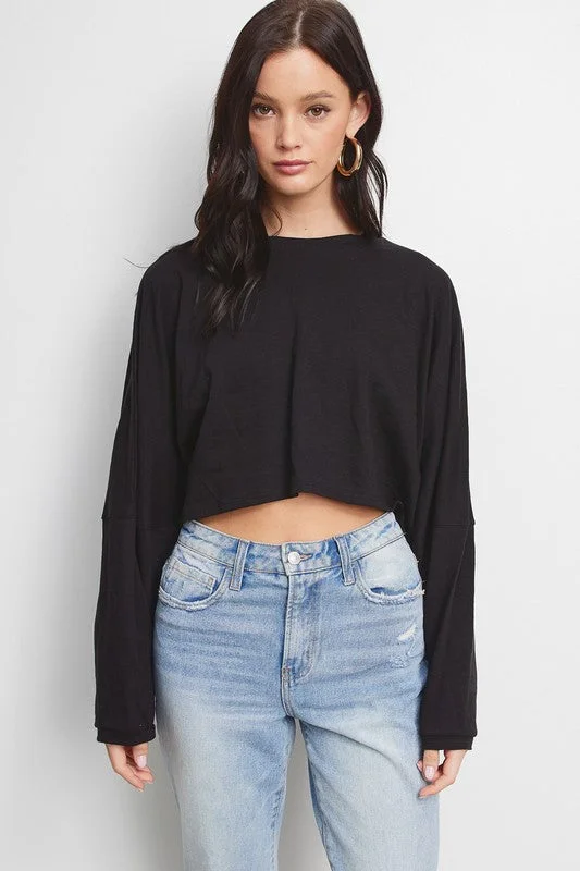 Weekend Deals You Can't Resist Farrah Cropped L/S Easy Top