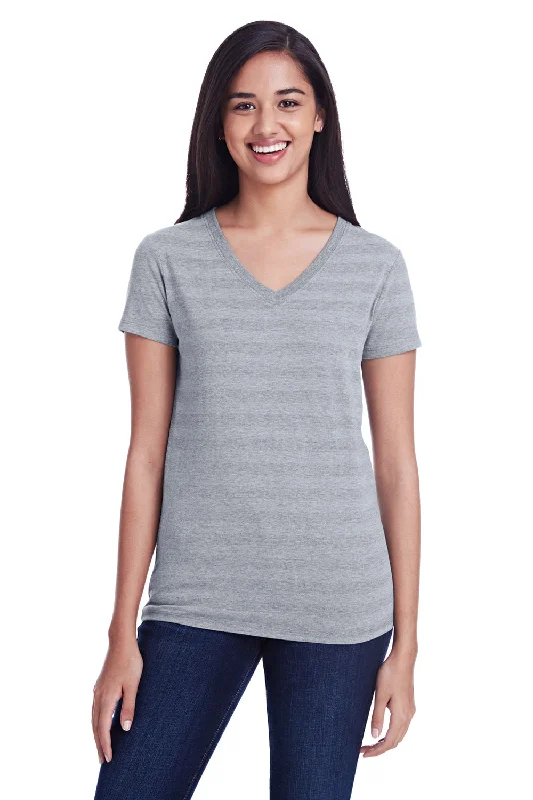 Super Savings Threadfast Apparel Womens Short Sleeve V-Neck T-Shirt - Heather Grey