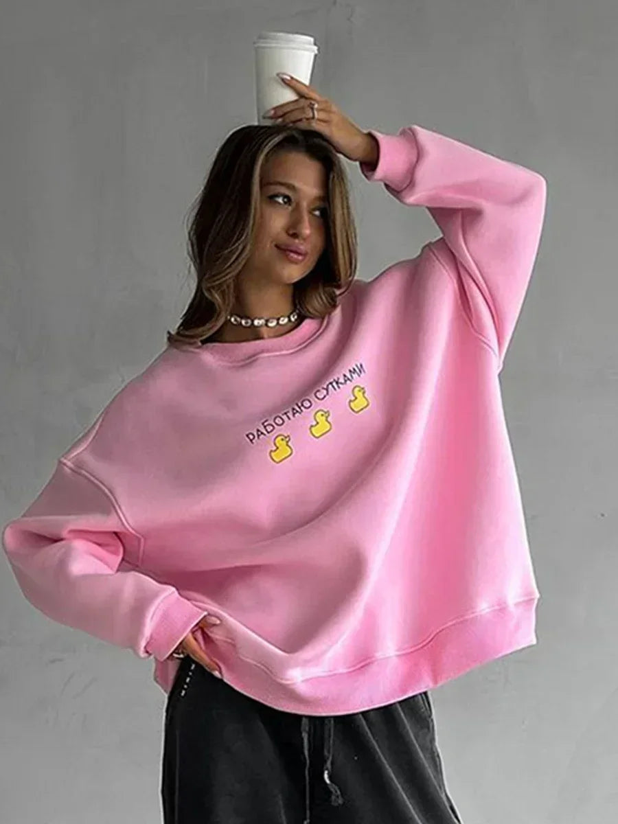 Members Only Fashion Casual Warm Stylish Loose Oversized Sweatshirt
