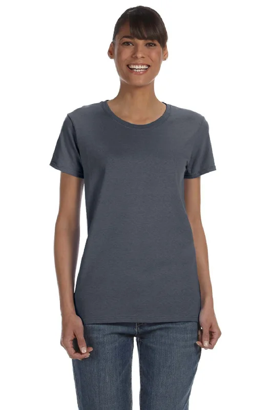 Best Bargains Gildan Womens Short Sleeve Crewneck T-Shirt - Heather Dark Grey