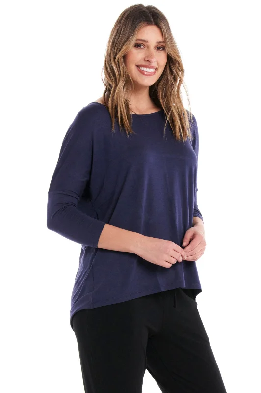 Big Deal Milan Tee 3/4 Sleeve - Navy