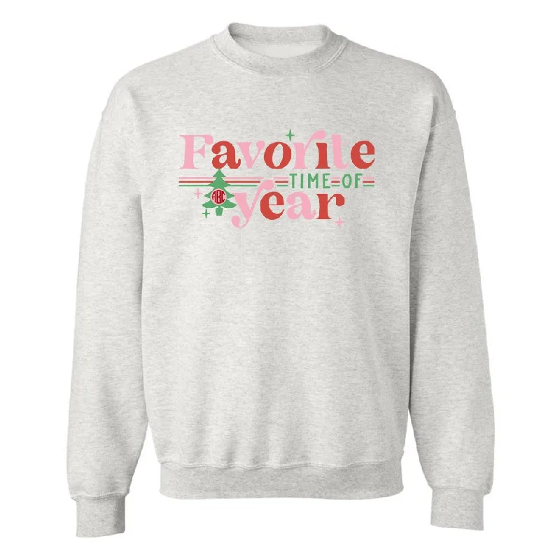 Stock Clearance Monogrammed 'Favorite Time Of Year' Crewneck Sweatshirt