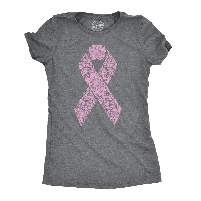 Weekend Savings Spectacular Floral Breast Cancer Ribbon Women's T Shirt