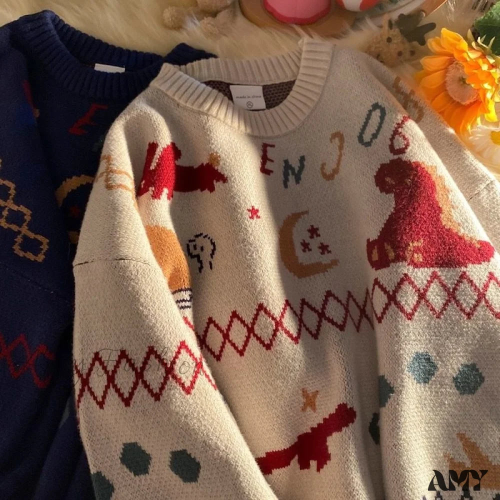 Super Sale Amy Fashion - Christmas Knitted Kawaii Clothes Sweater