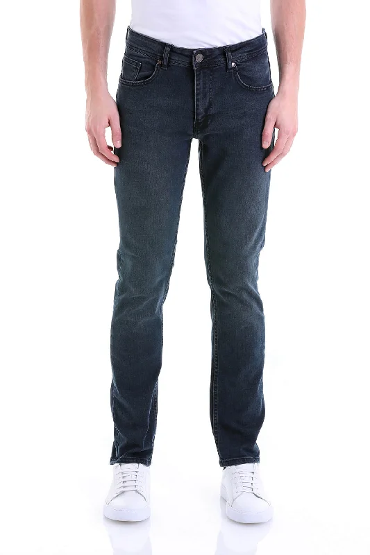 Slim Fit Low Waist Navy Cotton Denim Jeans