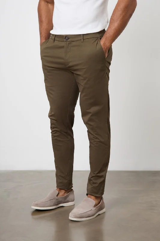 Top Pick Athletic Fit Cotton Stretch Chino Pants in Khaki