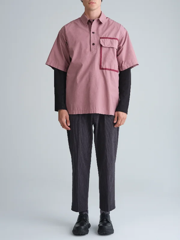 New Arrival Garment Dye Short Sleeve Pullover Shirt With Tapes