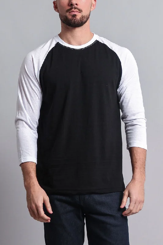 Men's Baseball T-Shirt (Black/White)