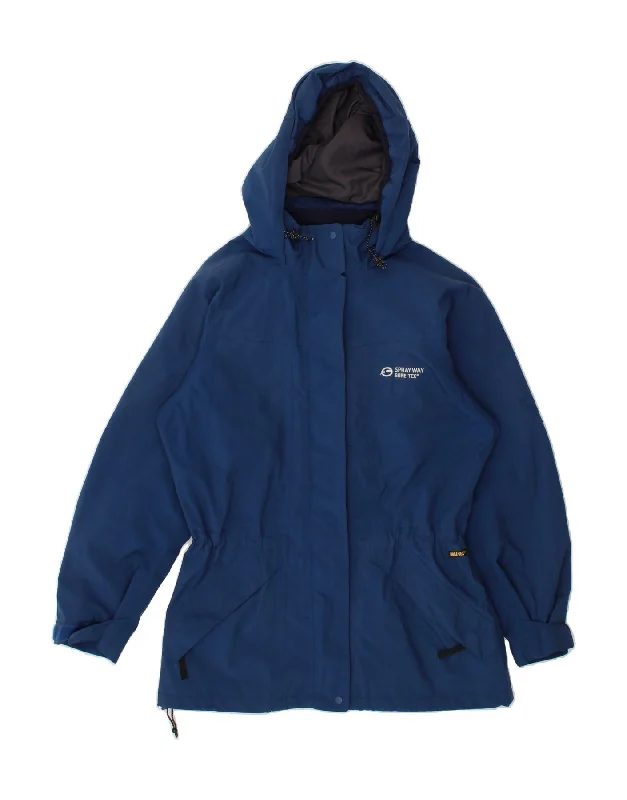 Weekend Savings Delight SPRAYWAY Womens Hooded Windbreaker Jacket UK 14 Large Blue Polyester Weekend Savings Delight SPRAYWAY Womens Hooded Windbreaker Jacket UK 14 Large Blue Polyester