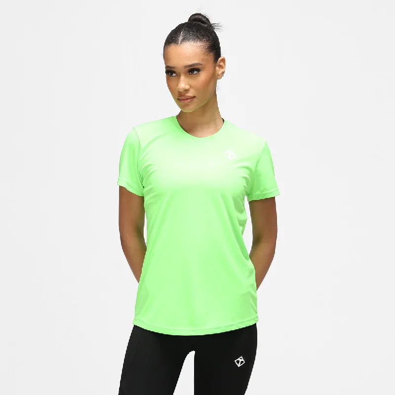 Overstock Clearance Lime Green Diamond Ladies Technical T-Shirt