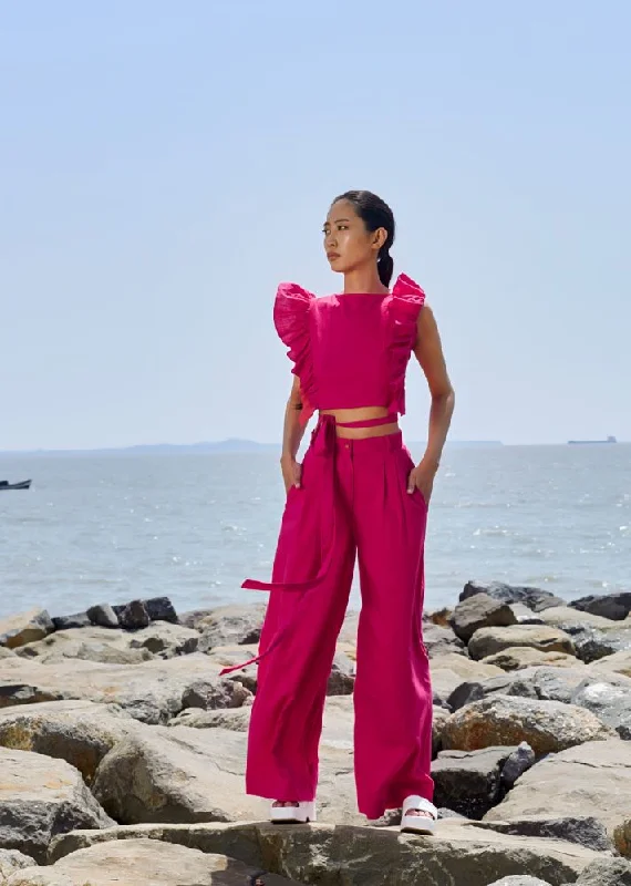 Cash Savings Pink High-Waisted Trouser